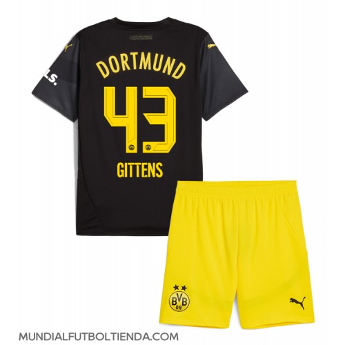 Camiseta Borussia Dortmund Jamie Bynoe-Gittens #43 Segunda Equipación Replica 2024-25 para niños mangas cortas (+ Pantalones cortos)